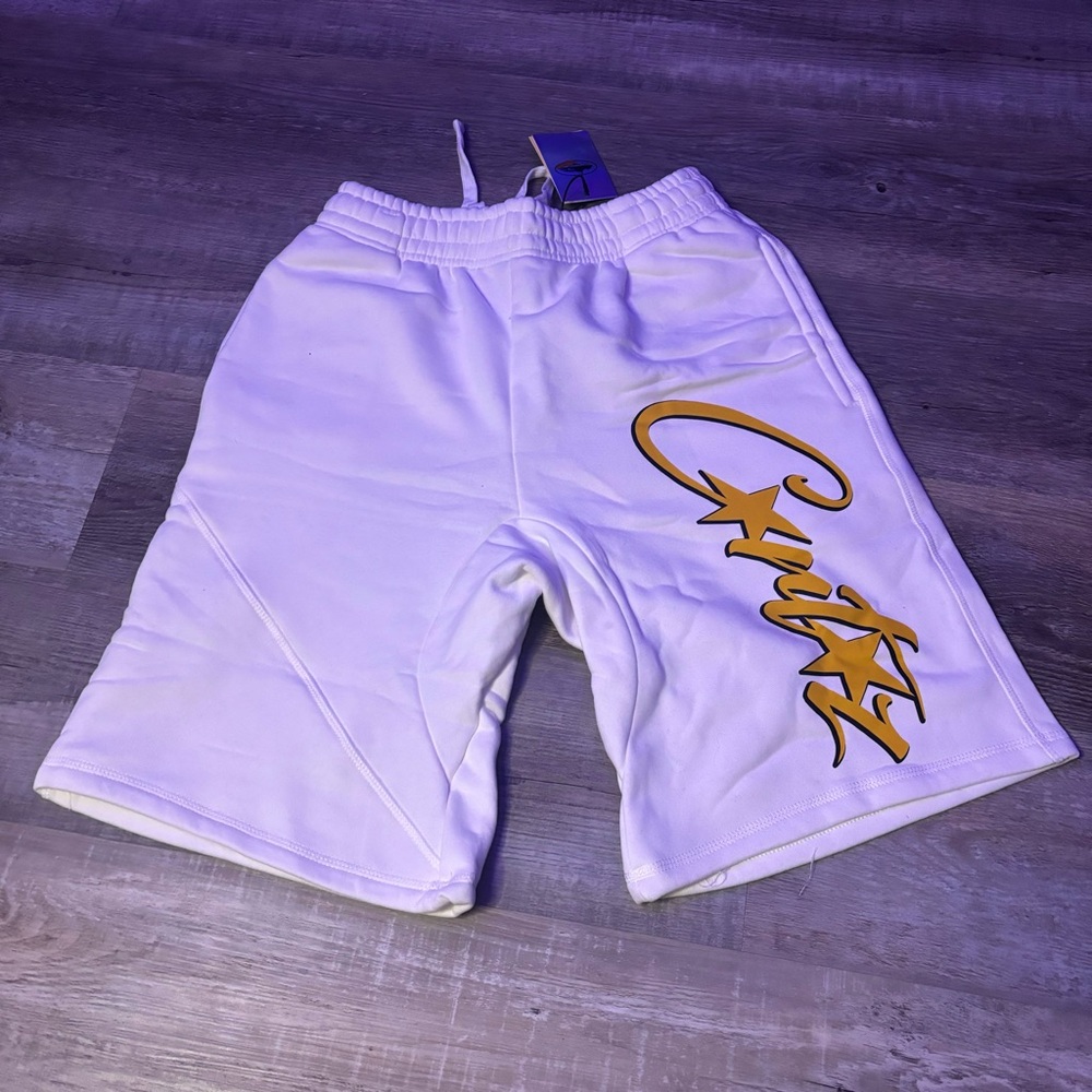 White and Yellow Corteiz Men's Shorts